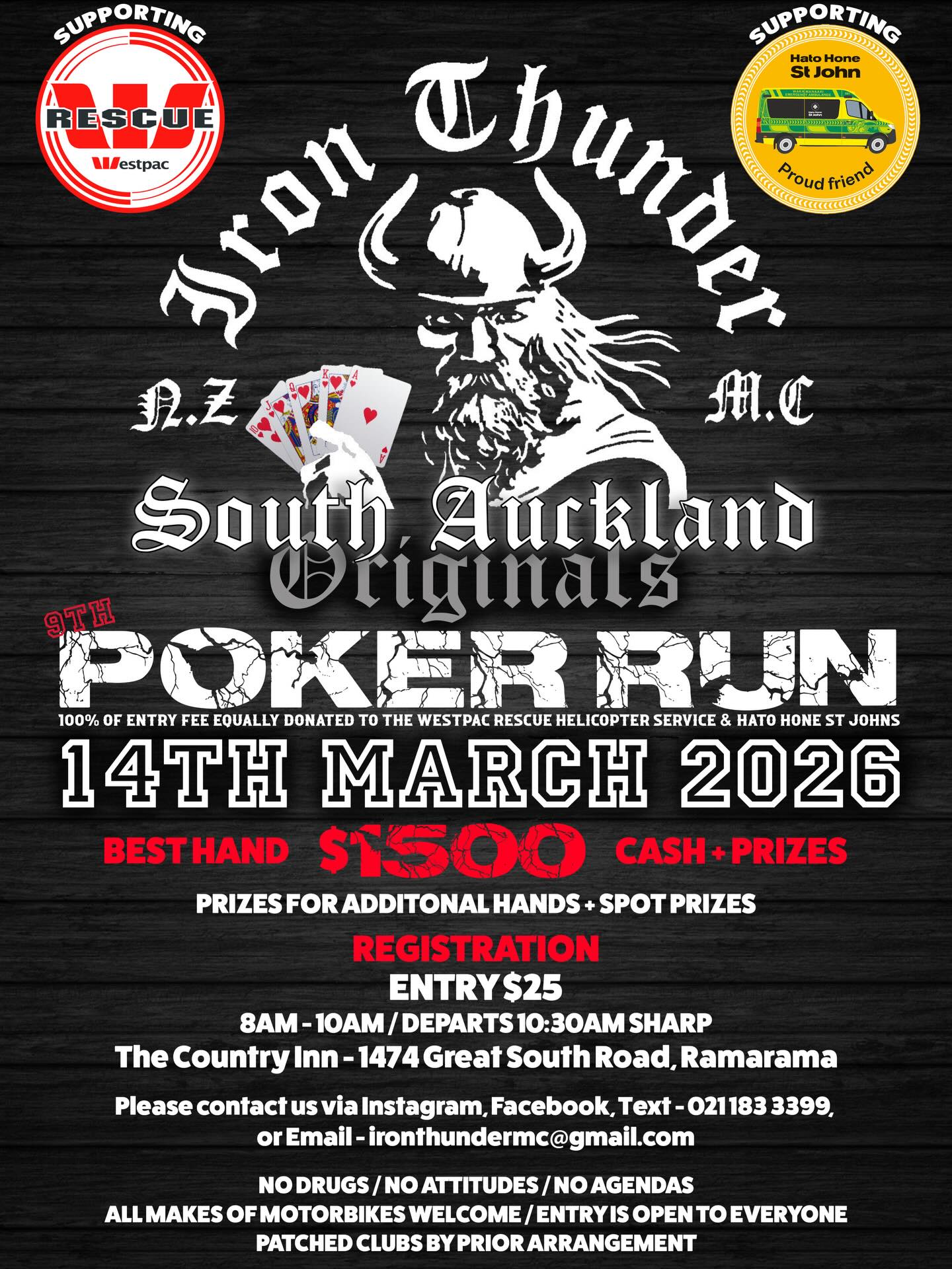 Iron Thunder South Auckland Charity Poker Run